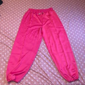 Silky Pink Cargo Pants